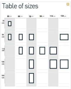 קשת מידות חלון ציר אמצעי